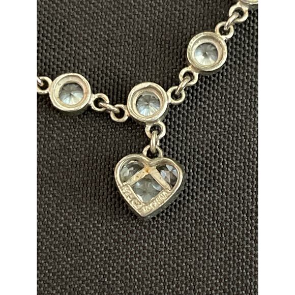 Sterling Silver 925 CZ Bezel Toggle Bracelet w/ Heart Charm Minimalist Jewelry - Picture 3 of 5